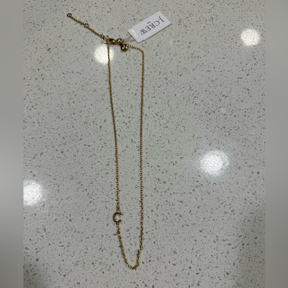 **NWT** J. Crew Gold “C” initial necklace